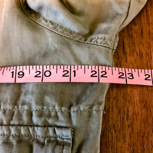 Loft Women's Utility Jacket Motto Linen/Cotton Roll-Tab Sleeve Pockets in Large - Picture 7 of 11